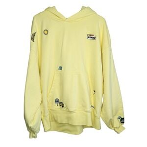 Daily Drills Lemonade Hoodie M/L Embroidered Oversize Yellow Beachy Surfer skate